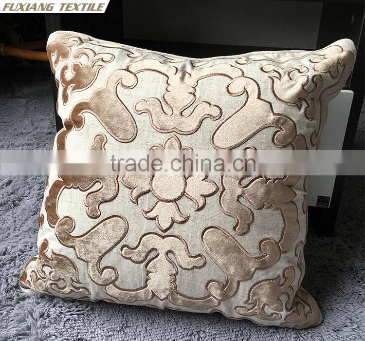 velvet applique embroider pillow