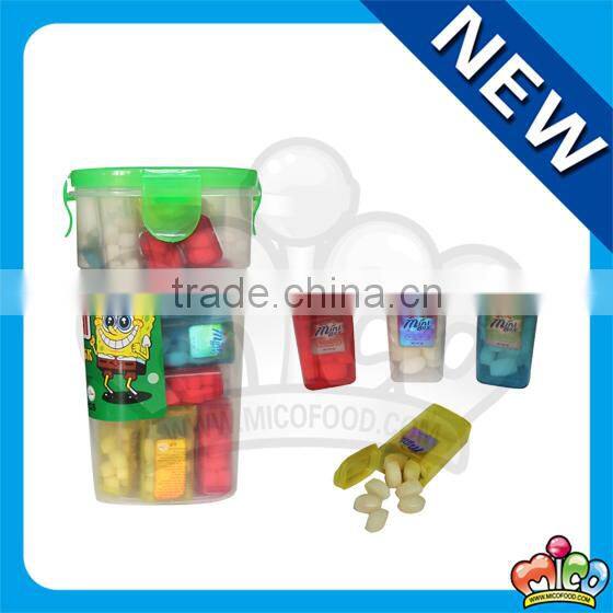 fruit mini candy in squar jar