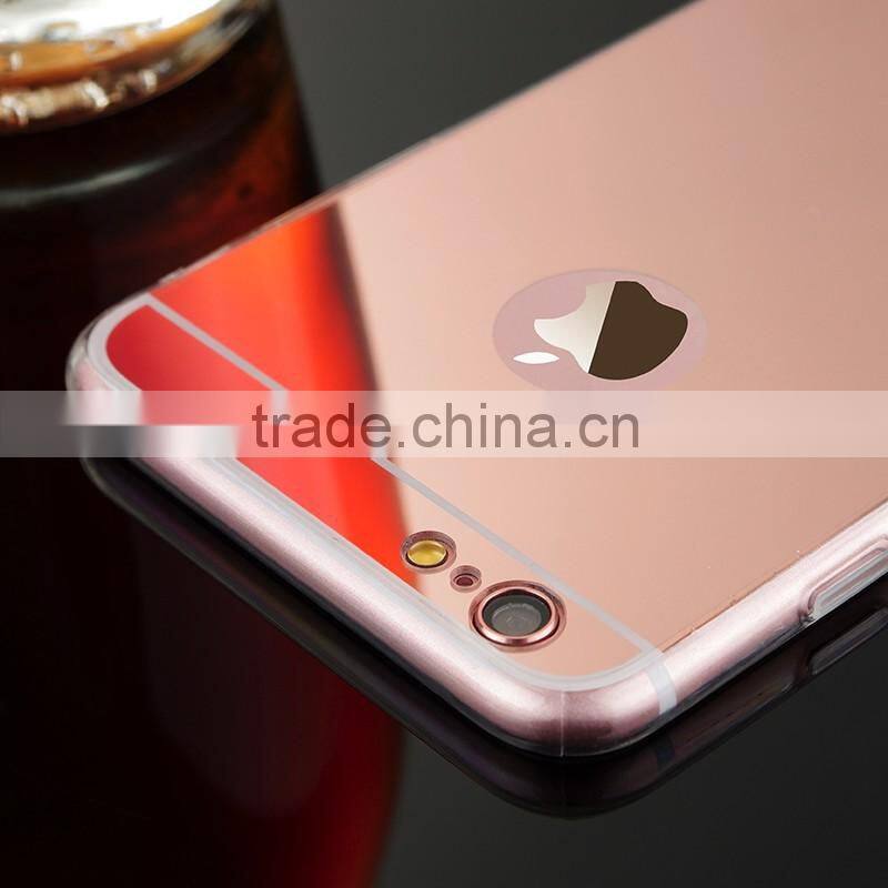 2016 Wholesale TPU Bumper Mirror Mobile Raised Phone Case For iPhone6 6s plus with mix color
