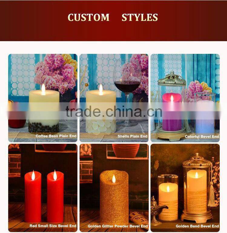 ABEI Lycas patented Ivory pillar flameless 3D moving flame led candle niganha