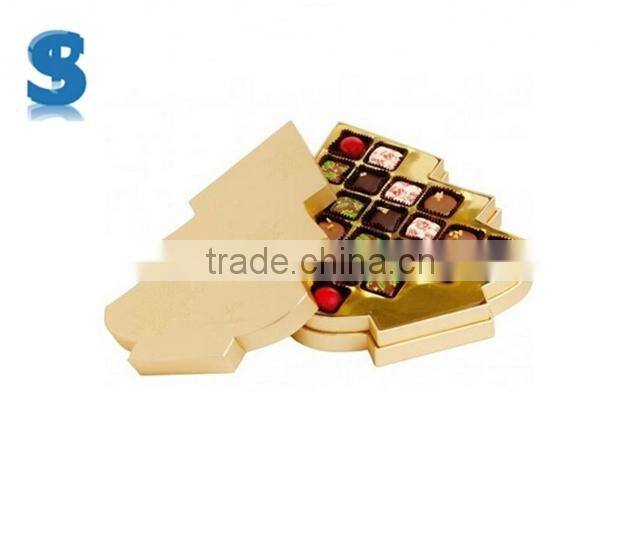 Luxury Homemade Chocolate Boxes Packaging New Design Christmas Tree Style Chocolate Box With Blister P1848