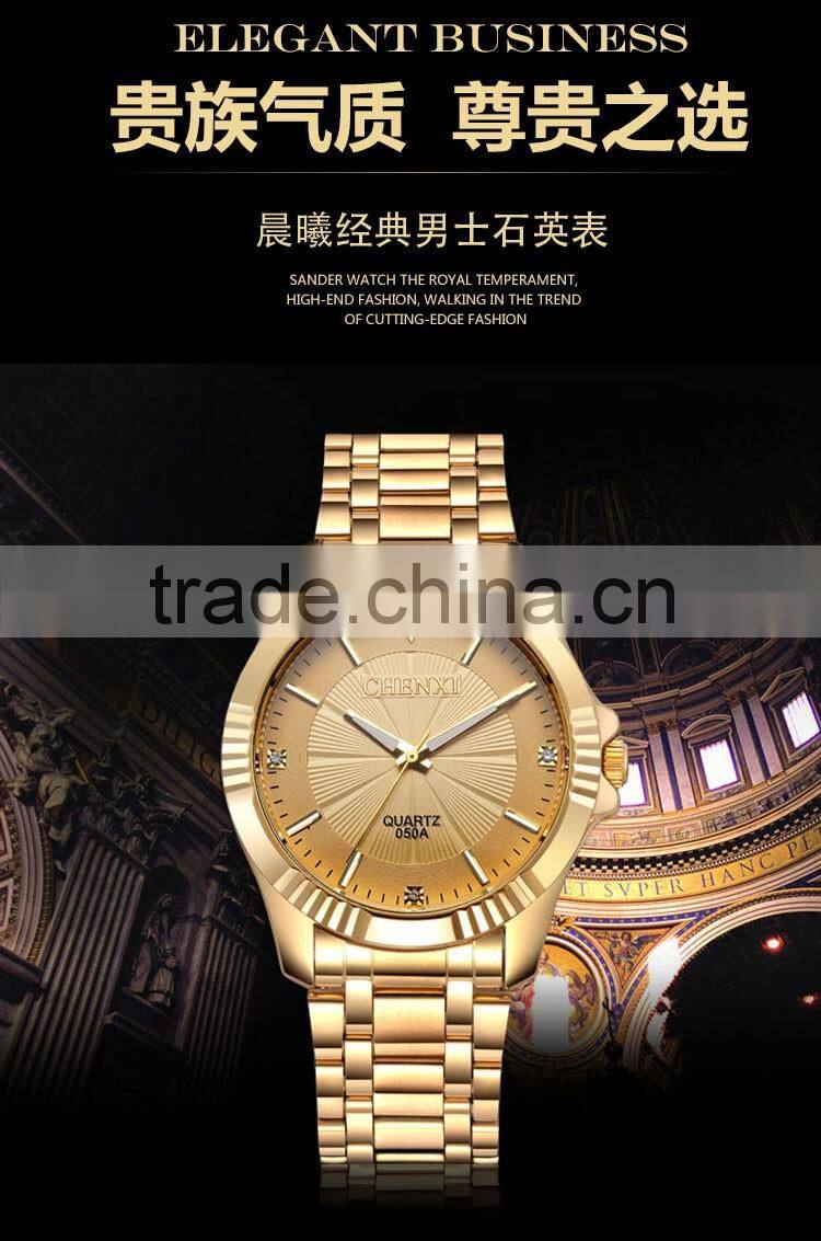 2016 best popular Full Gold plate Luxury Chenxi brand Watches