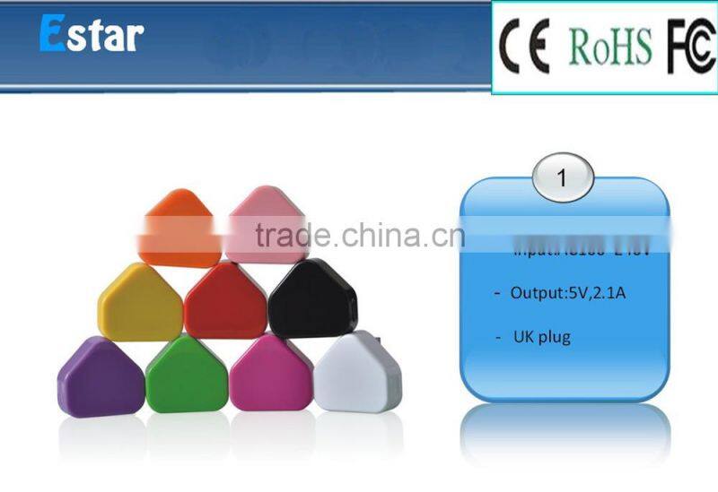 Wholesale UK plug dual USB wall charger for smartphones