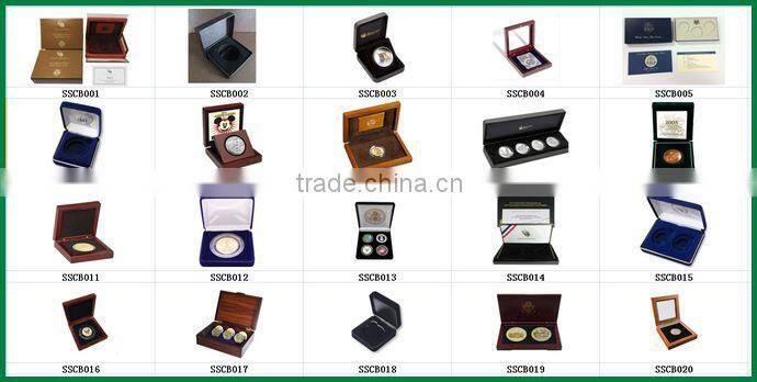 Elegant Fancy Wooden Silver coin Display Box for Gift