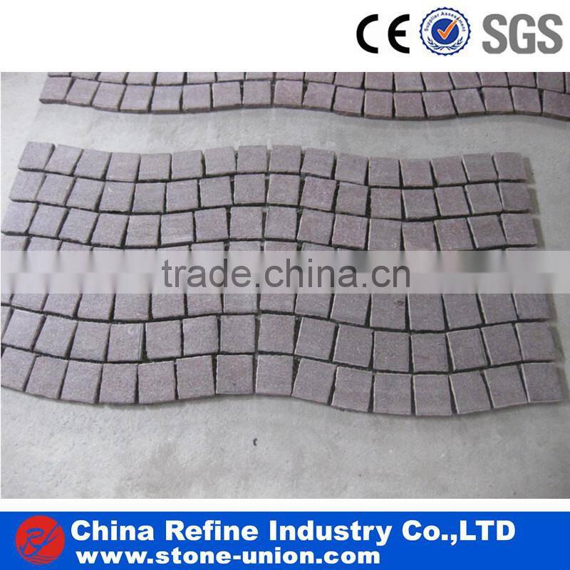 high polished red porphyry paving stone