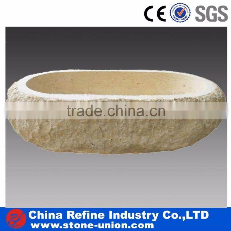 hand carved white marble bathtub for bathroom