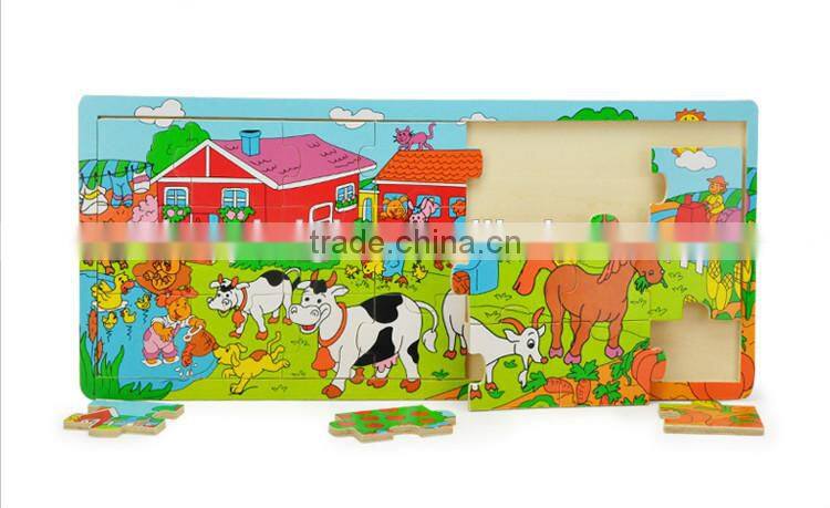 china online shopping 28 pcs hot-sale sea animal baby's safety gift small size puzzle wooden boxkids domino game set