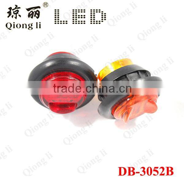 3/4 inch mini round led side marker lights with rubber grommets