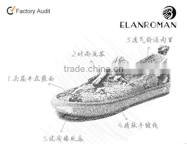 Vintage casual fancy men loafer shoes with python leather embossing shoes