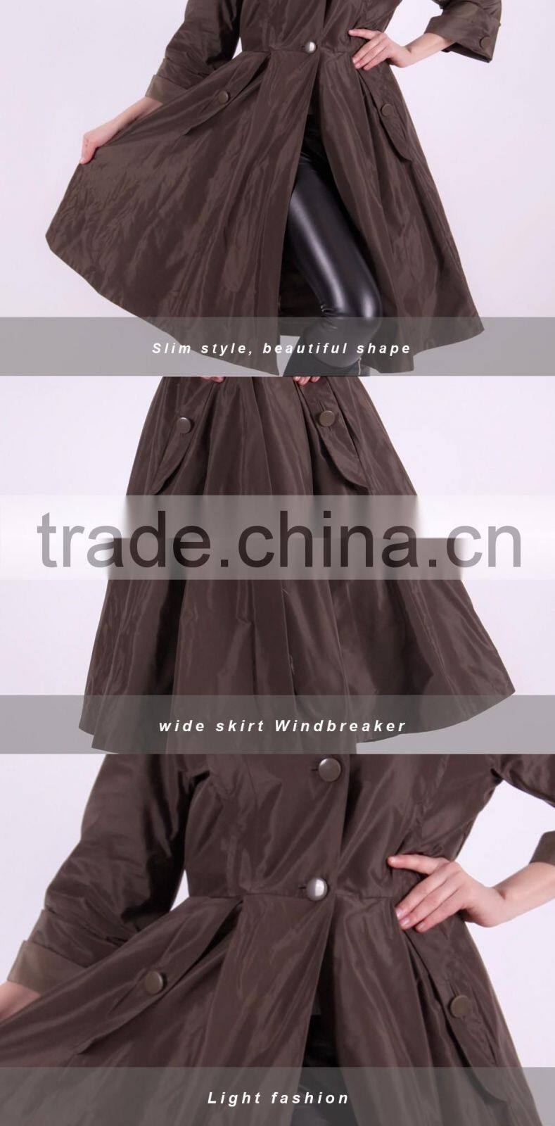 2016 Spring Latest Design Light Fashion Long Women Trench Coat