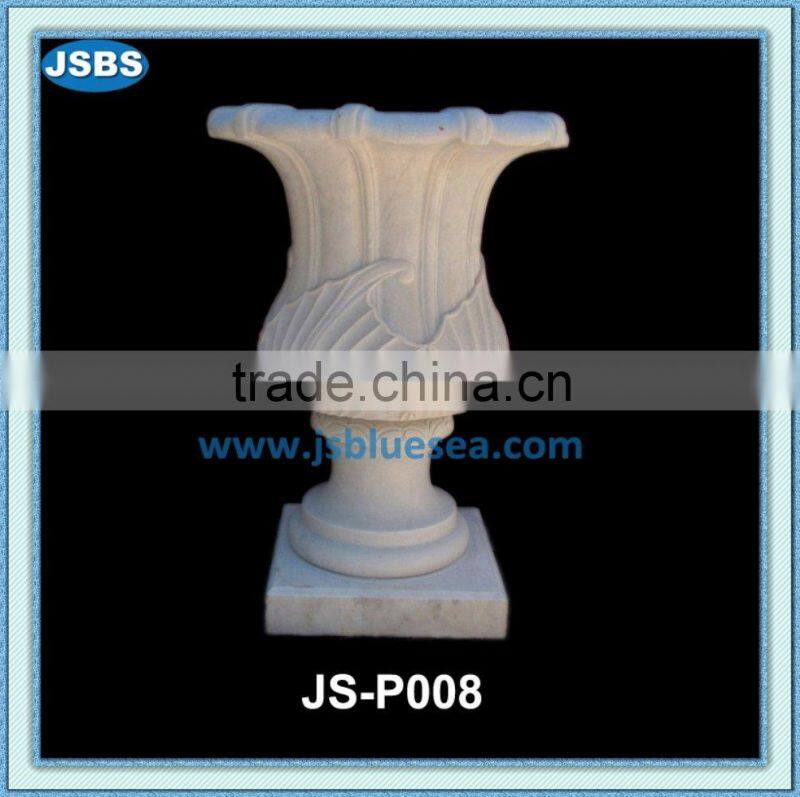 carved white marble decorative indoor planters