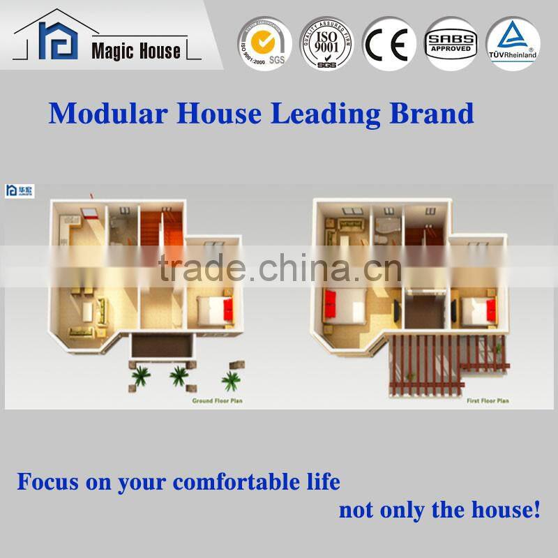 Hot sale economic low cost high quality prefab villa house with terrace