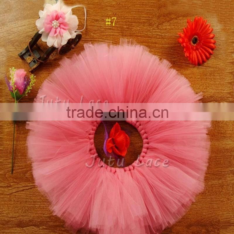 Best Birthday Gift Pink Fluffy Chiffon Flower Tutu Party Baby Kids Picture Skirt Wholesale