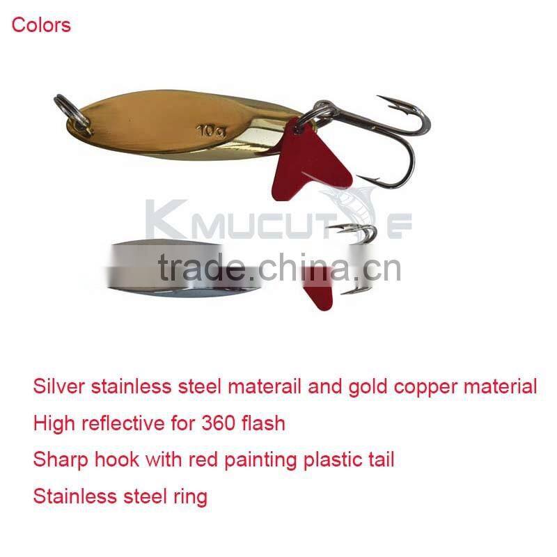 Kmucutie spoon lure 10g stainless steel material metal blade for bass fishing