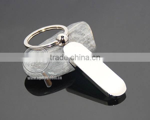Oval Shaped High Polished Smooth Zinc Alloy Plated Silver Color Wholesale Custom Plain Key Chain Blank Metal