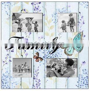 Distressed wood love frames for family use