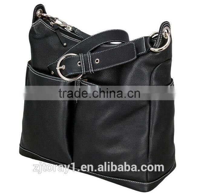 Genuine Cow Leather Fashion Mummy Baby Diaper Bag High Quality Leather Shoulder Tote Lady Handbag Bag