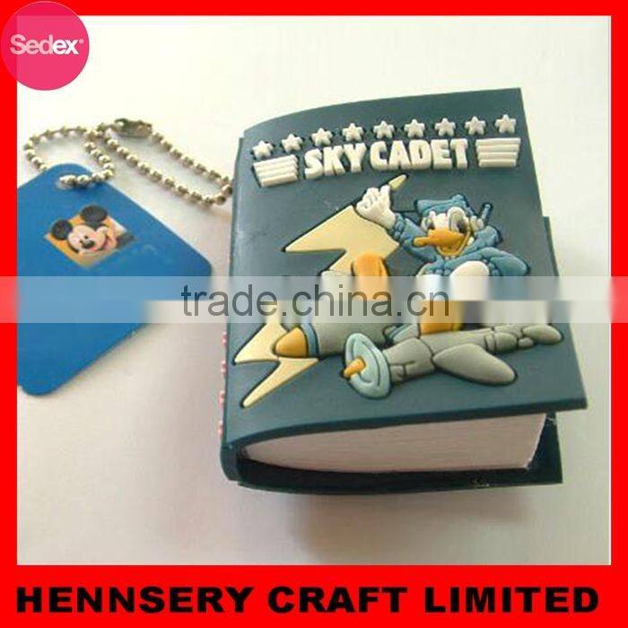 Soft pvc custom 3D cute soft cover school notebook cover designs