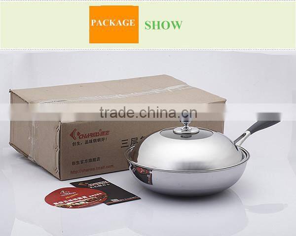 Kitchen ware Eco-Friendly Stainless Steel Saute Wok Non stick Frying Pan