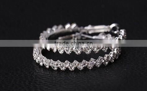 >SW16582 classic thick rhinestone hoop earrings women/