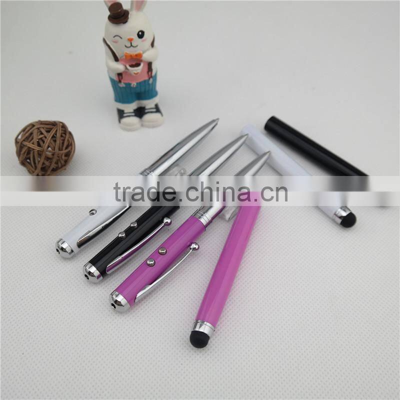 multifunctional 4 in 1 laser pen , LED ball pen with with stylus
