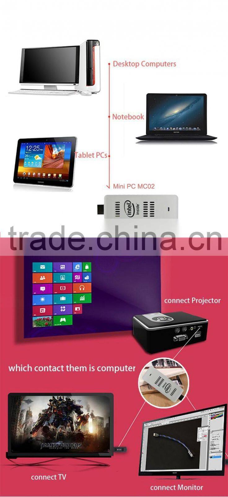 Wholesale smart computer stick mini pc for windows 8.1