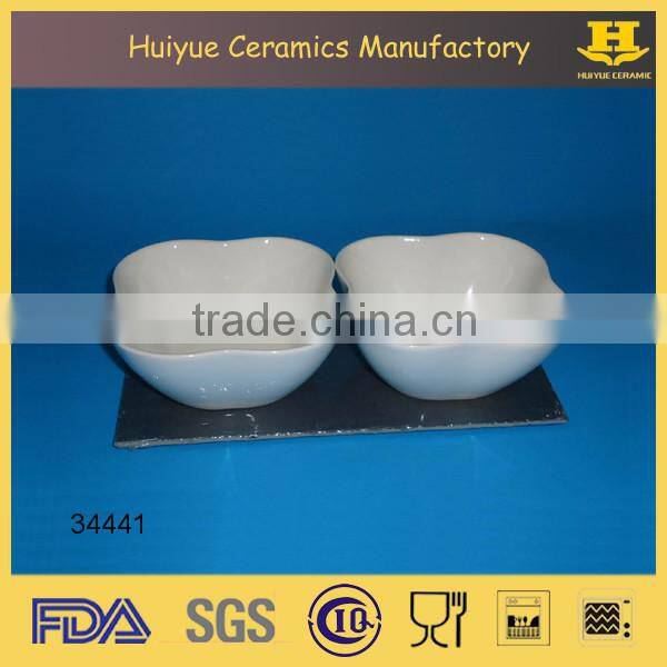 Ceramic snack bowl set, ceramic apple shape bowl small