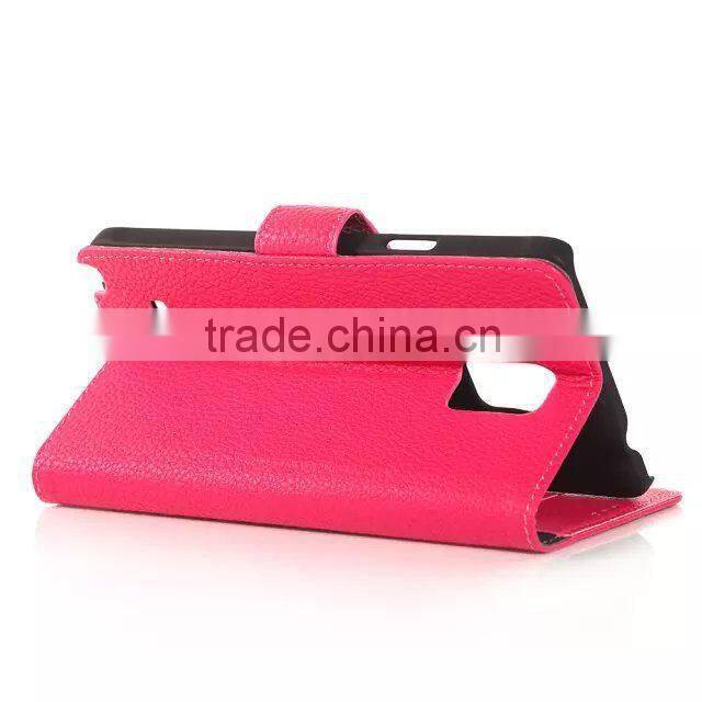 Litchi Pattern cell phone wallet leather case for Samsung Galaxy Note 4 F-SMNOTE4LC002