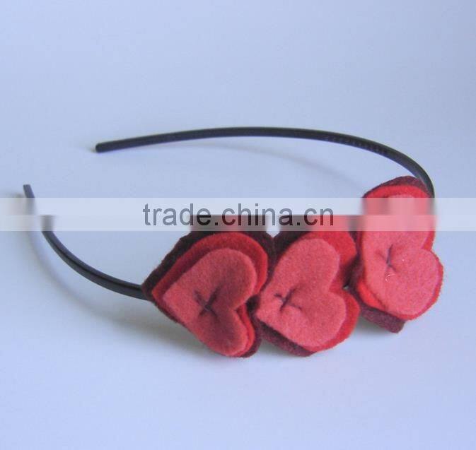 Hot Sale Heart Shape Felt Headband For Pretty Baby Girls