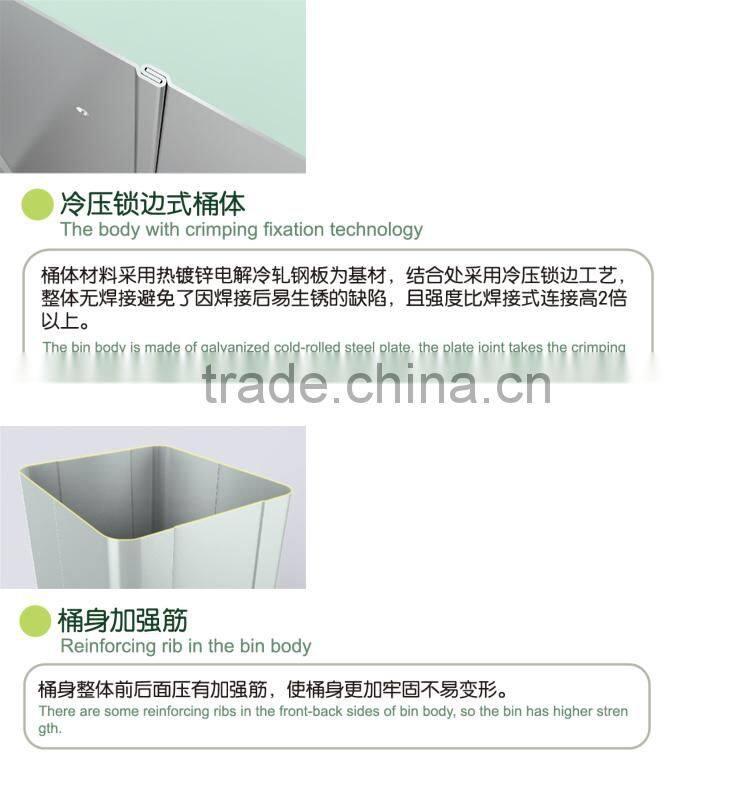 outdoor stainless steel airtight dustbin wheel