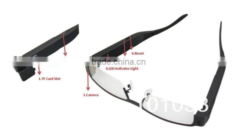 Factory direct Black Video Recorder Webcam 720P hidden cam glasses16gb