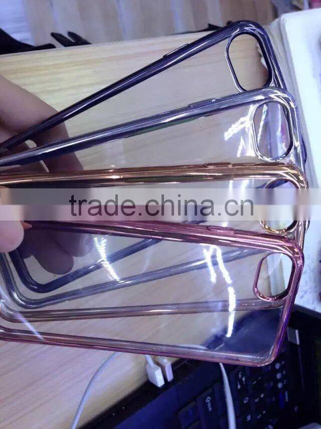 New Arrival plating TPU cover for iphone 7, electroplating soft TPU cover for new iphone
