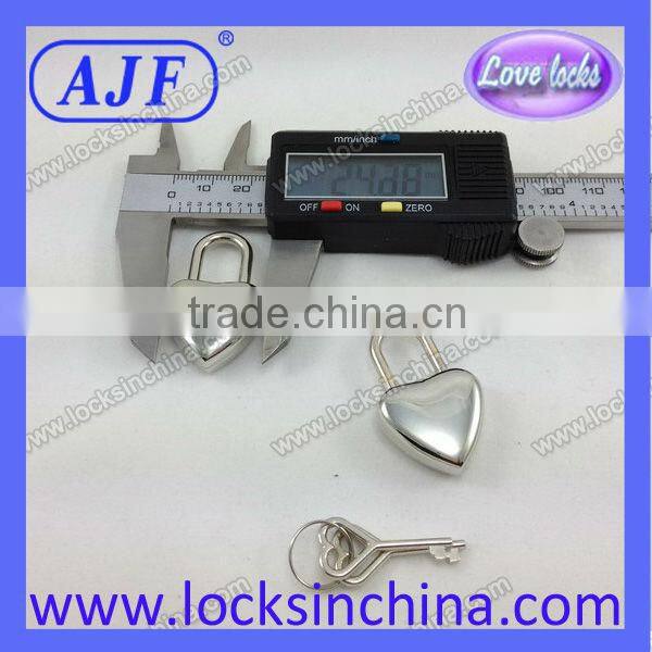 Promotional Silver Mini Heart cheap padlock and heart shape keys