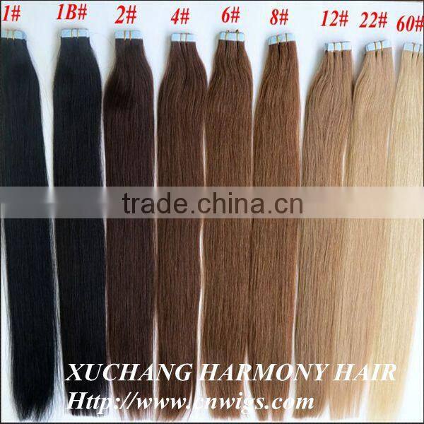 Hot sale 100% unprocessed virgin brazilian hair cheap tape hair extensions