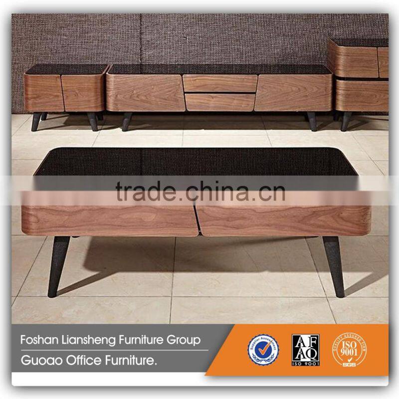 Cheap living room furniture nice design tea table with glass top GACT016