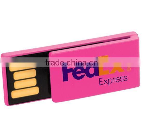 Promotional item mini size plastic paperclip usb flash pen driver with custom logo printing
