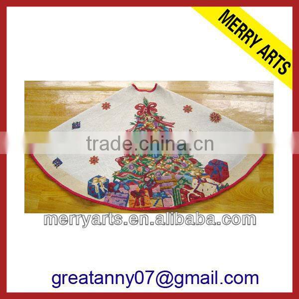 china manufacturer new blue snowman christmas embroidery tree skirt wholesale