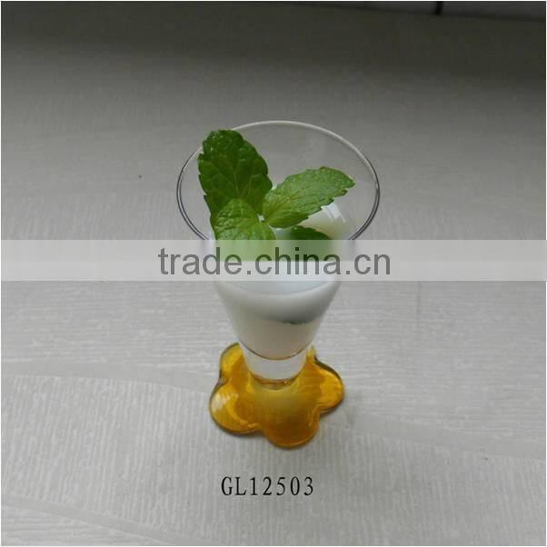 2 oz short color stem glass mini shot glass