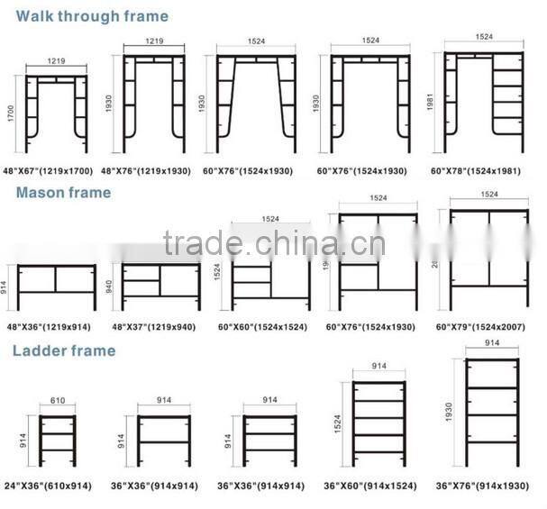 Mobile Steel Frame Scaffold steel scaffolding for construction