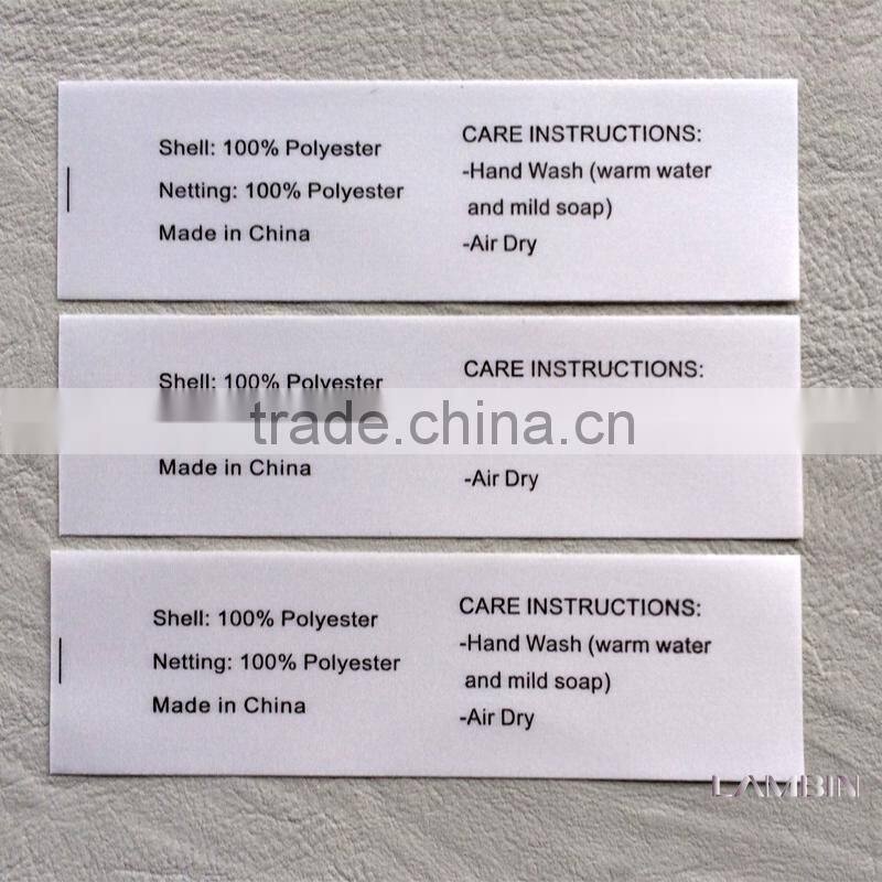 Printed satin tape silk washing care label for Arab headscarf