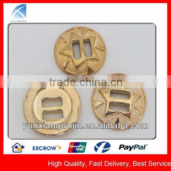 YX5537 Metal Embossed 2 Holes Antique Silver Metal Button