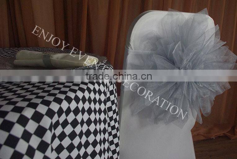 YHT#63 check plaid polyester banquet wedding wholesale cheap table cloth linen overlay