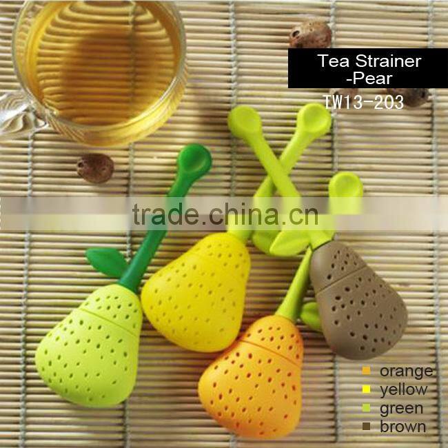 fruit shape pear silicone tea infusers wholesale