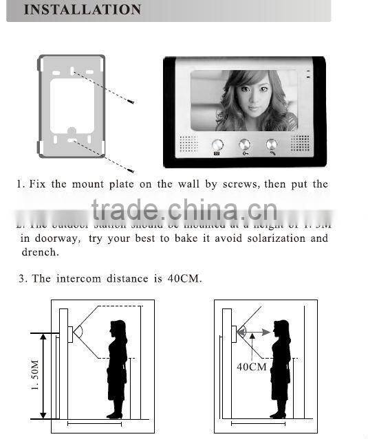 CA801+VD201 7'' Color Video Intercom Door Phone