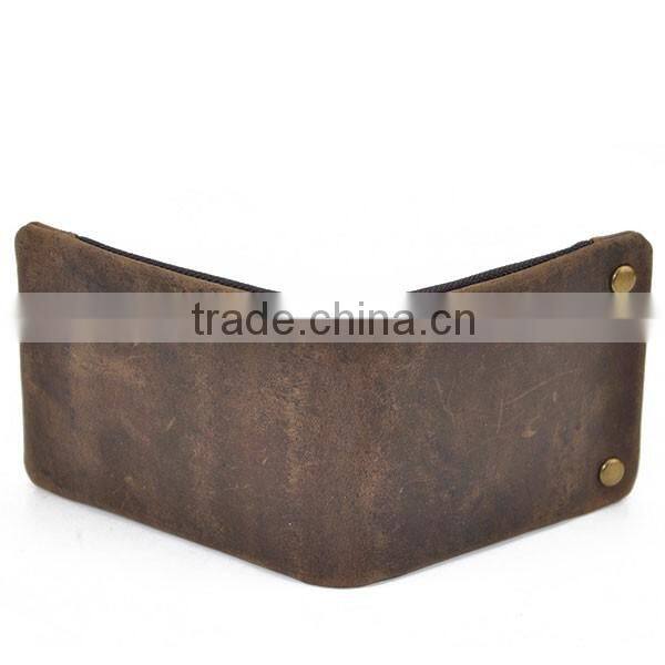 Men Genuine Leather Vintage Bifold Card Case Cash Holder Wallet Purse Snap