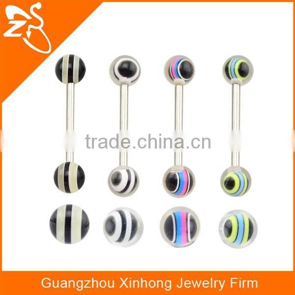 2016 fashion acrylic ball barbell tongue fake magnetic piercings body jewelry