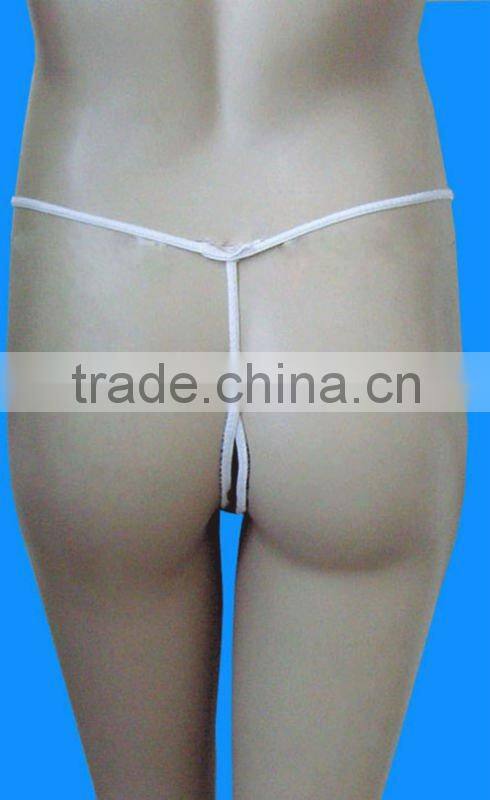 Disposable Sexy G-string with White Elastic Edge for Spray Tanning