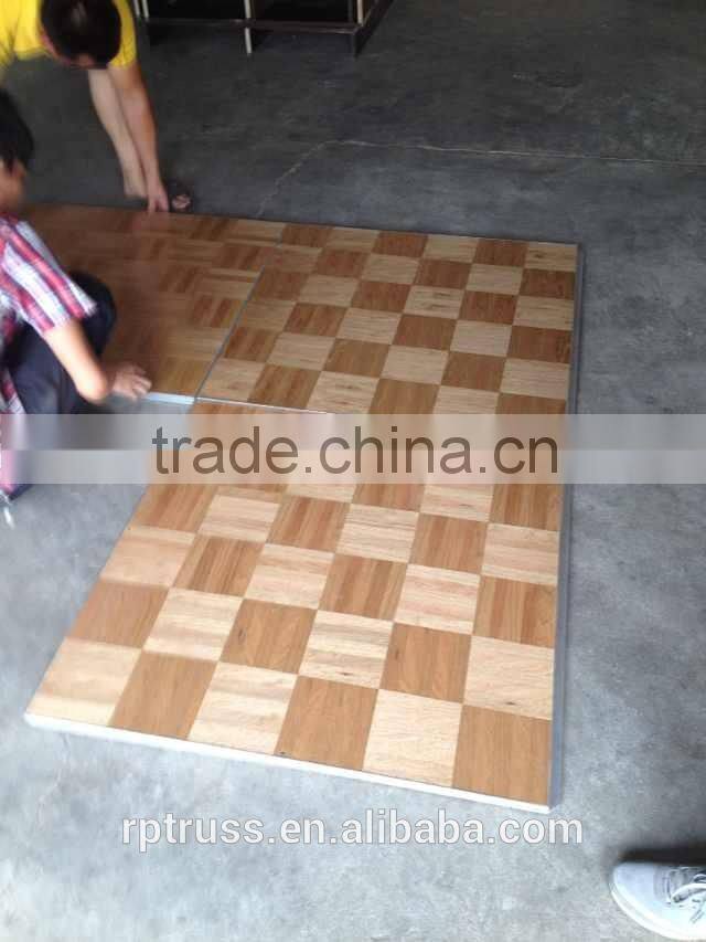 Natural Teak wood Dancing floor with gold anodized Aluminum trim from RP