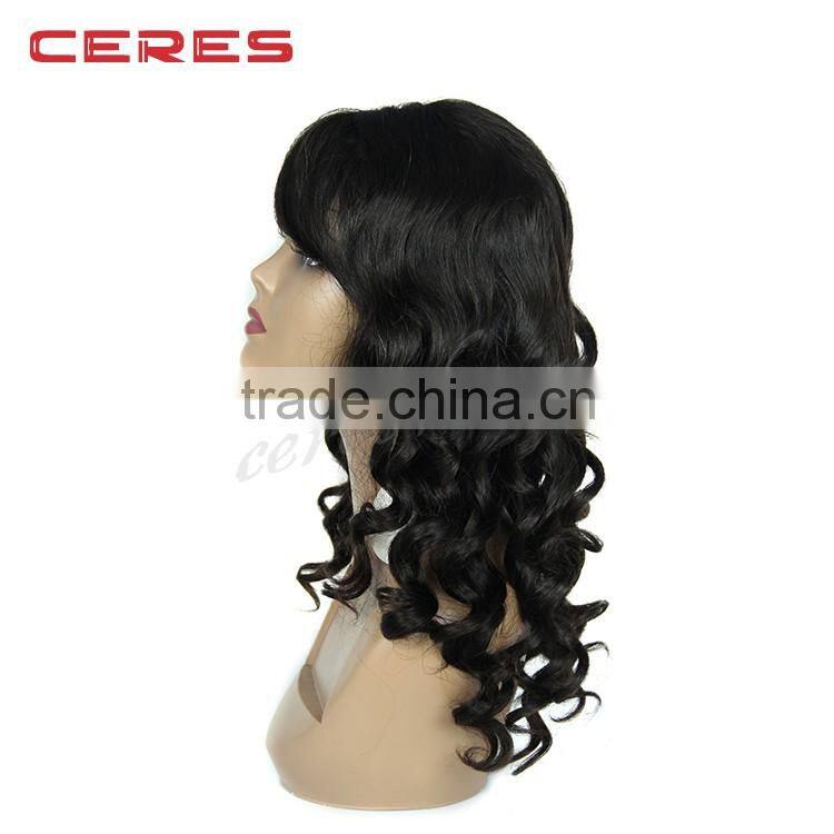 gorgeous long length and high density brazilian virgin remy full lace human hair wig with noble french curl