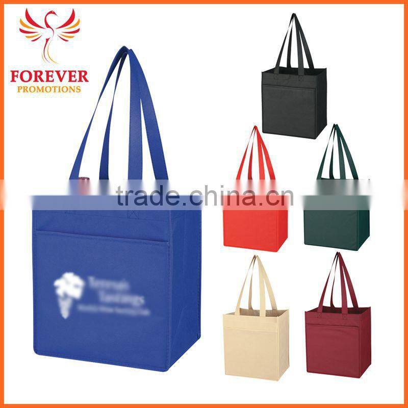 High Quality Custom Non-woven 6 Bottles Tote Bag with Front Pockets